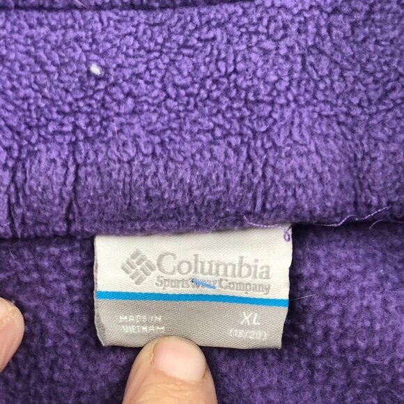 Columbia Women Fleece Jacket Size XL Full Zip Staand Collar Outdoors Purple Cozy - Picture 3 of 12
